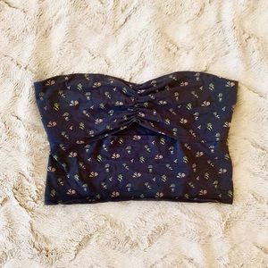 urban outfitters navy floral crop